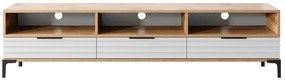 Masă TV Ricko 3D  (stejar natural + alb). 1098752