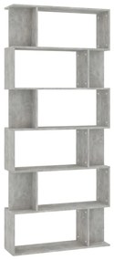 800094 vidaXL Bibliotecă/Separator, gri beton, 80x24x192 cm, lemn prelucrat