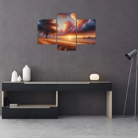 Tablou – Apus de soare pe câmp (90x60 cm)