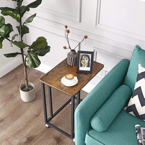 Masuta de serviciu pe roti TAYLOR 50x35cm, maro rustic