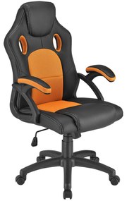 Juskys Scaun de birou Montreal - negru/portocaliu