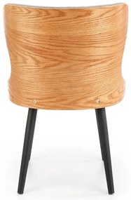 Scaun de bucaterie Selune, gri/lemn natural