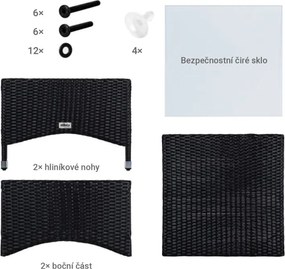 STILISTA Masă pliabilă 58 x 58 cm, polyrattan, crem