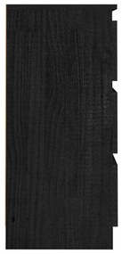 Noptiera, negru, 40x29,5x64 cm, lemn masiv de pin 1, Negru