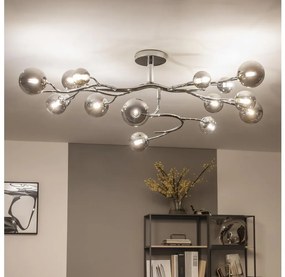 Brilagi - Lustră LED aplicată MISTEL 15xG9/3W/230V crom negru/fumuriu