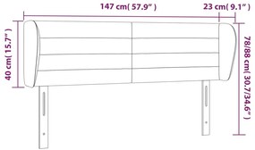 Tablie de pat cu aripioare gri inchis 147x23x78 88 cm catifea 1, Morke gra, 147 x 23 x 78 88 cm