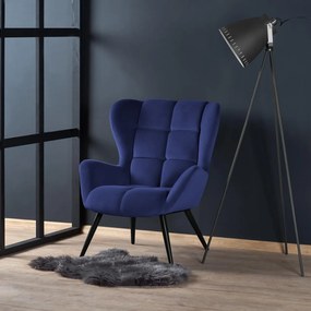 Fotoliu Tyrion velvet bleumarin H91 cm