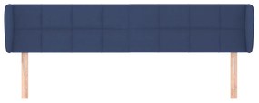 Tablie de pat cu aripioare, albastru, 203x23x78 88 cm textil 1, Albastru, 203 x 23 x 78 88 cm
