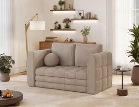 Canapea Kastol , beige velour extensibil, 137x71x74 cm – Modullo 18