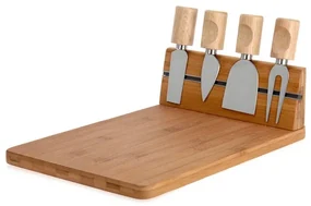 Set servire branzeturi, bambus, 5 piese, 30 x 20 cm