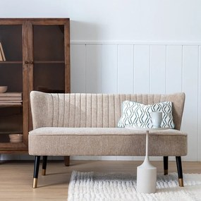 Canapea bej cu tapițerie din chenille 134 cm Glam – Ixia