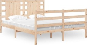 vidaXL Cadru de pat fără saltea, 120x190 cm, lemn masiv pin