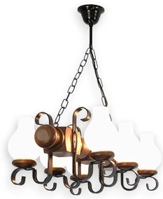 Lustră pe lanț Brilagi RUSTIC 6xE14/40W/230V fag/nuc