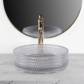 Rea Cristal lavoar 35.5x35.5 cm rotund de blat gri piatra REA-U9615