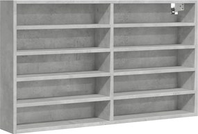 vidaXL Dulap cu vitrină, gri beton, 100x15x58 cm, lemn prelucrat