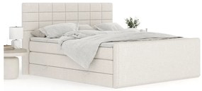 Pat boxspring bej cu spațiu de depozitare 180x200 cm Ava – Maison de Rêve