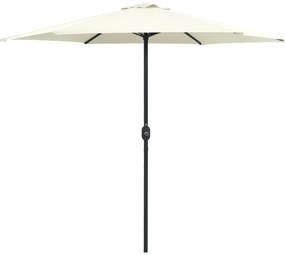 vidaXL Umbrelă de soare grădină stâlp aluminiu alb nisipiu 270x246 cm