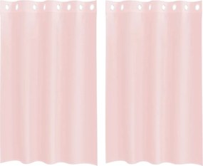 vidaXL Perdele Voile cu Oelii 2 buc Roz deschis 140x175 cm