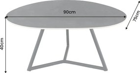 Masuta de cafea cu blat ceramic gri MARVELOUS 90cm