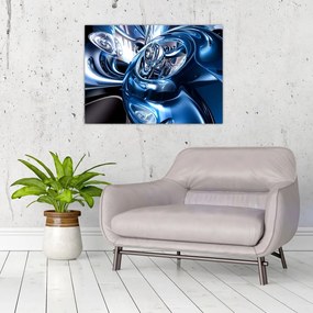 Tablou pe sticlă cu abstracție - cercuri (70x50 cm)