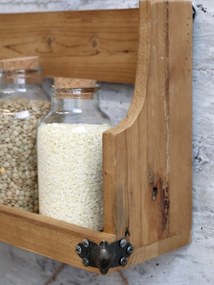 Raft din lemn, cu aspect rustic