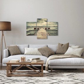 Tablou cu dig din lemn la mare (90x60 cm)