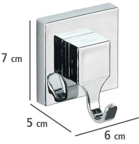 Set de accesorii de baie argintiu lucios autoadeziv din plastic Quadro – Wenko