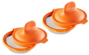 Set 2 forme din silicon pentru ouă fierte Lékué Pouched, portocaliu
