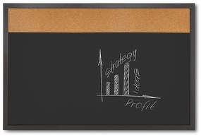Tablă Combi Board / plută 60 × 90 cm, neagră