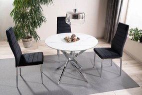 Masa rotunda Agis marmura alba/argintiu ø90/h71 cm