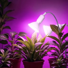 Lampă flexibilă de masă cu clemă pentru creșterea plantelor PLANTY 2xE27/30W/230V alb