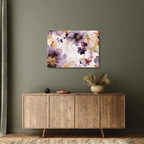 Tablou pe sticlă - Acuarelă flori (70x50 cm)