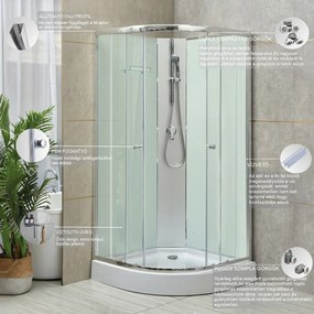 Cabină de duș Marco White II în dimensiunea 90x90