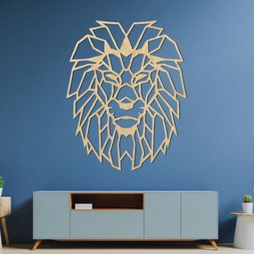 SENTOP | Decorațiune murală din lemn cu siluetă geometrică de leu - LEONIS