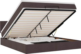 vidaXL Cadru de pat otoman cu saltea țesătură maro închis 160x200cm