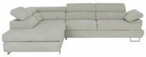Colţar, material textil gri deschis, model stânga, BUTON P