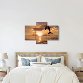 Tablou - Delfin la apus de soare (90x60 cm)