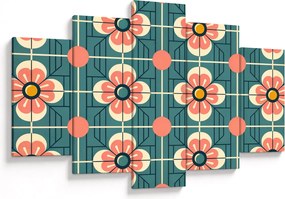 Tablou - Model retro cu flori (150x105 cm)