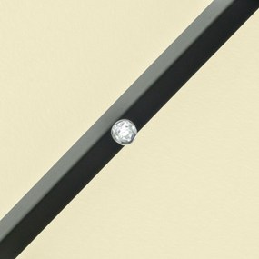 Outsunny Umbrelă de Grădină Inclinabilă Ø265 cm cu 32 Lumini LED Solare și Manivelă, Umbrelă de Exterior cu 8 Spițe, din Oțel, Poliester, pentru Terasă, Curte, Balcon, Bej | Aosom Romania