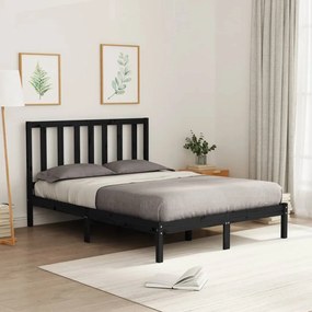 3106767 vidaXL Cadru de pat, negru, 120x200 cm, lemn masiv