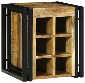 vidaXL Raft de vin 34.5 x 35 x 39 cm Lemn solid Lemn de mango brut