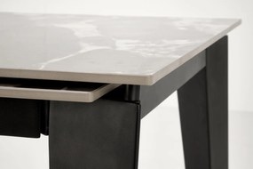 Masa extensibila Felix marmura gri/negru L141-201 cm
