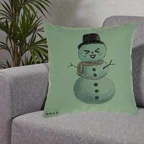 Perna Decorativa Om de Zapada Kawaii Haios, 40x40 cm, Verde, Husa Detasabila, Perna Inclusa, BEKZ®