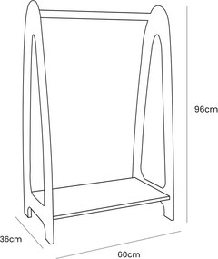 Cuier pentru copii în culoare naturală cu aspect de lemn de pin 60x96 cm Montessori – Meowbaby