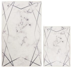 Covorașe de baie albe/gri 2 buc. 60x100 cm Geometric – Mila Home