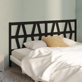 vidaXL Tăblie de pat, negru, 206x4x100 cm, lemn masiv de pin
