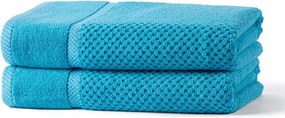 decoDoma Set de 2 prosoape de baie din frotir MODENA turcoaz 70 x 140 cm