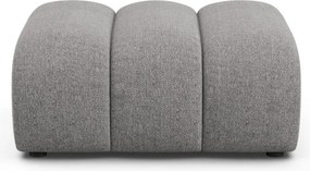 Taburet gri cu tapițerie din chenille Lupine – Micadoni