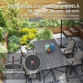 Outsunny Bază pentru Umbrelă Reumplibilă cu Apă 25kg/Nisip 30kg, pentru Tije de Umbrelă Ø36/38/48 mm, Negru | Aosom Romania