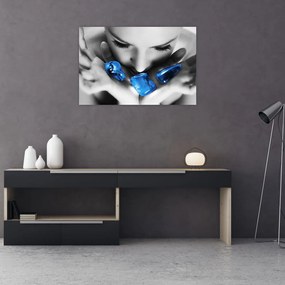 Tablou cu portretul femeii cu pietre (90x60 cm)